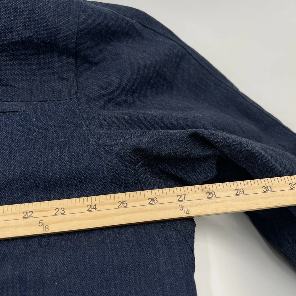 Walls Heavyweight Work Jacket Mens L Hooded Lined Quilted Pockets Navy Blue EUC